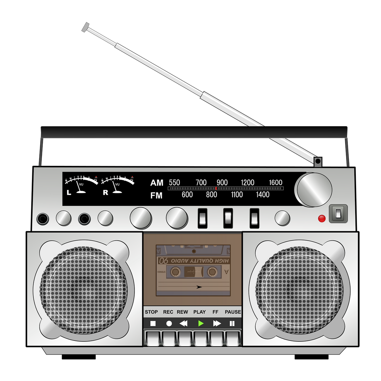 Boombox radio png sticker, music